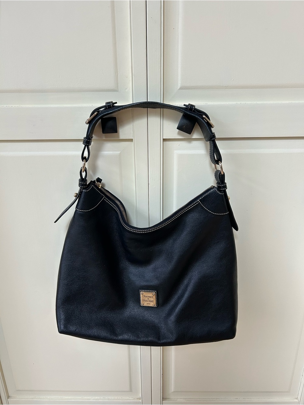 Dooney & Bourke Black Leather Hobo Shoulder Bag